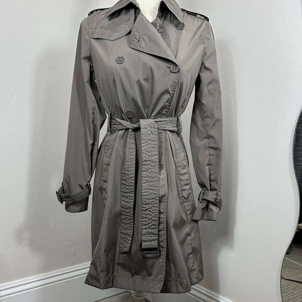 Banana Republic Taupe Gray/ Tan Double Breasted Trench Coat XS